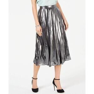 Michael Michael Kors Womens Foil Coated Pleated Skirt Size 0